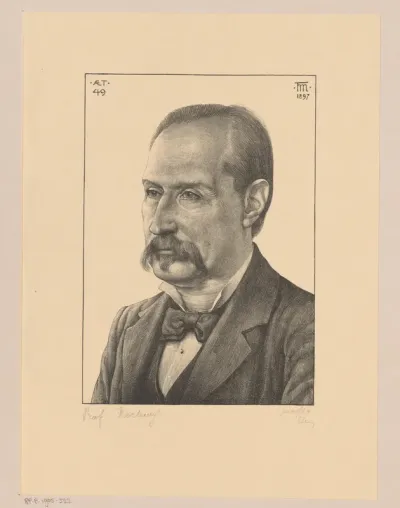 Portret van Diederik Johannes Korteweg op 49-jarige leeftijd