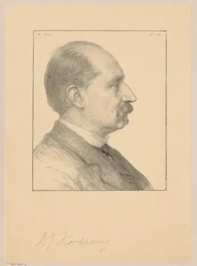 Portret van Diederik Johannes Korteweg op 58-jarige leeftijd