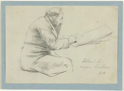 Portret van Diogène Maillart aan het werk