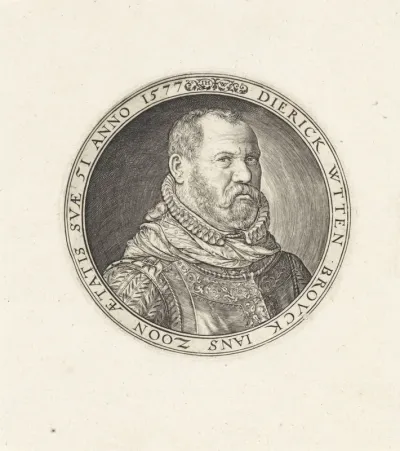 Portret van Dirck Jansz. Uyttenbroeck, burgemeester van Delft, op 51-jarige leeftijd