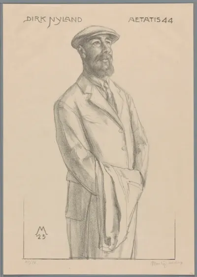 Portret van Dirk Hidde Nijland met jas over de arm