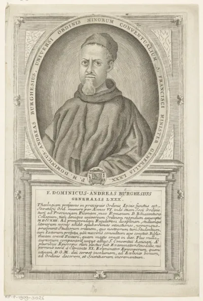 Portret van Domingo Andrea Borghesi, 80ste Minister Generaal van de franciscaner orde