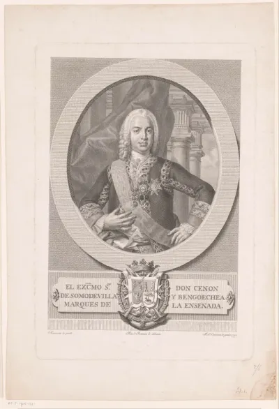 Portret van Don Zenón de Somodevilla y Bengoechea, markies van Ensenada