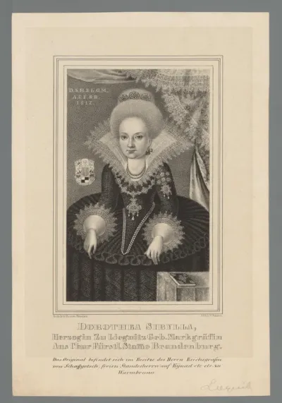 Portret van Dorothea Sibylle von Brandenburg