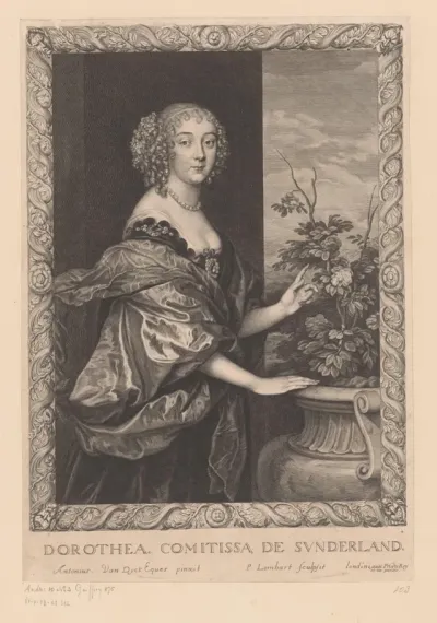 Portret van Dorothea Sidney, hertogin van Sunderland in een ornamentele lijst