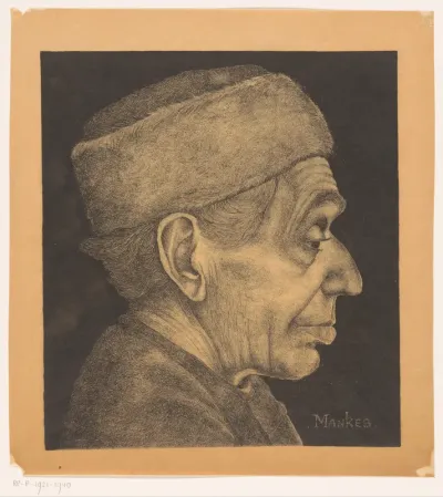 Portret van Douwe met muts