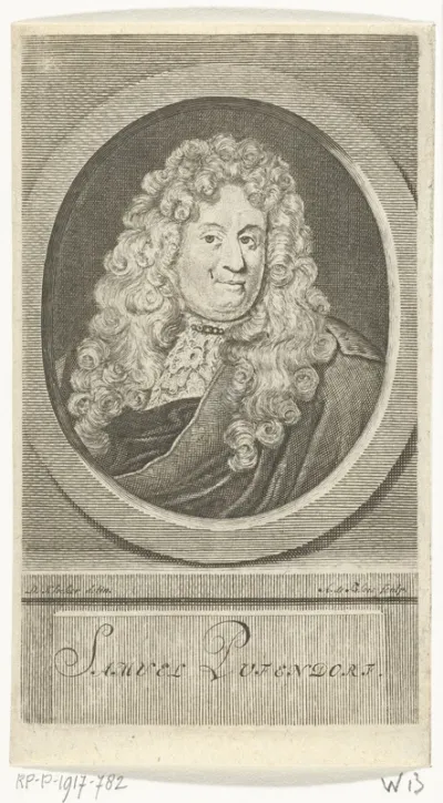 Portret van Duitse rechtsfilosoof en historicus Samuel von Pufendorf