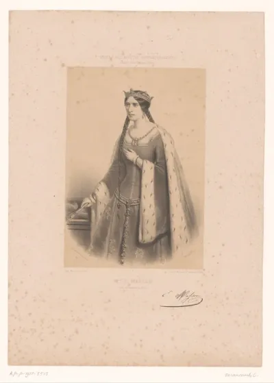 Portret van E. Masson als Johanna van Castilië in Jeanne la Folle
