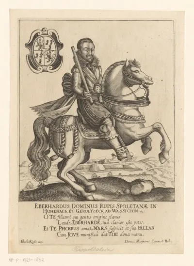 Portret van Eberhard von Rappoltstein te paard