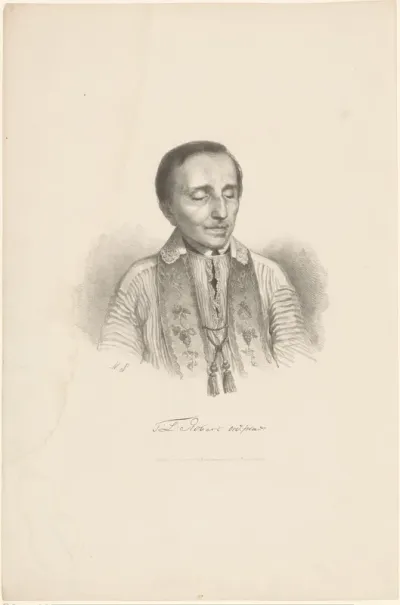 Portret van een blinde geestelijke
