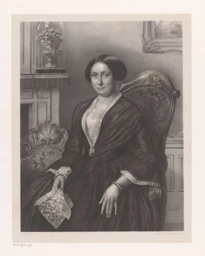 Portret van een dame in een interieur