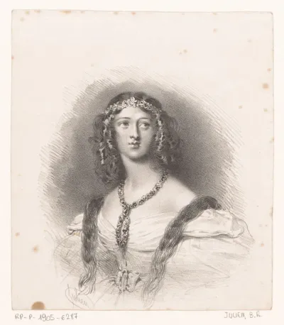 Portret van een dame met lange vlechten