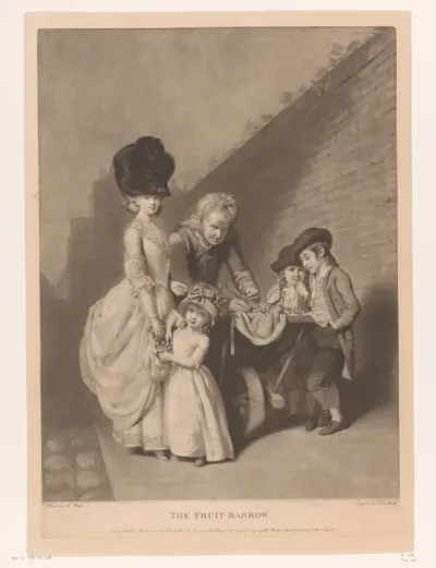 Portret van een familie, mogelijk de familie Walton