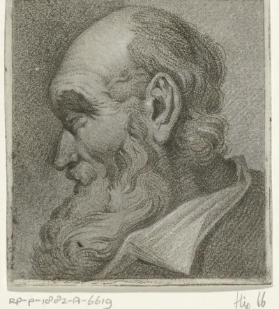 Portret van een grijsaard, en profil
