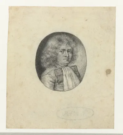 Portret van een heer, naar rechts, in een ovaal