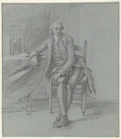 Portret van een heer, zittend aan een tafel