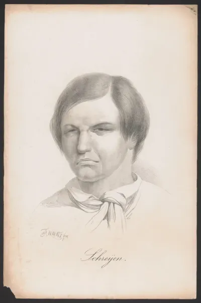 Portret van een huilende jongen