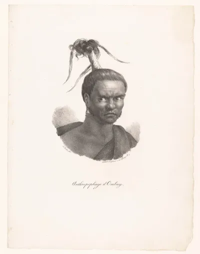 Portret van een inwoner van Ombay in Indonesië