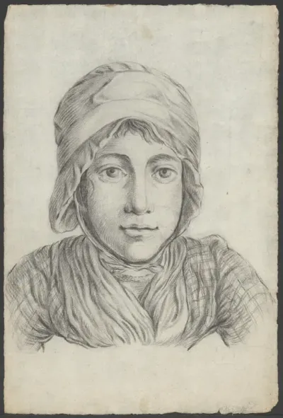 Portret van een jong meisje in klederdracht
