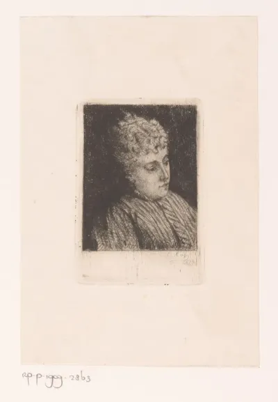 Portret van een jonge vrouw, borstbeeld