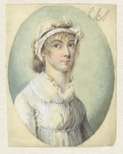 Portret van een jonge vrouw, driekwart naar rechts