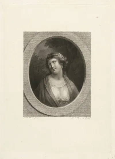 Portret van een jonge vrouw met haarband