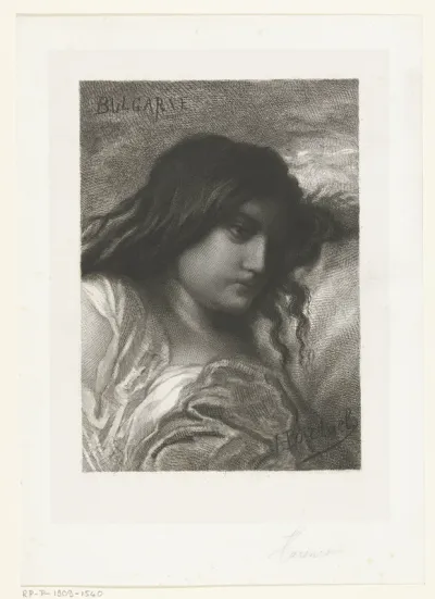 Portret van een jonge vrouw met lang donker haar