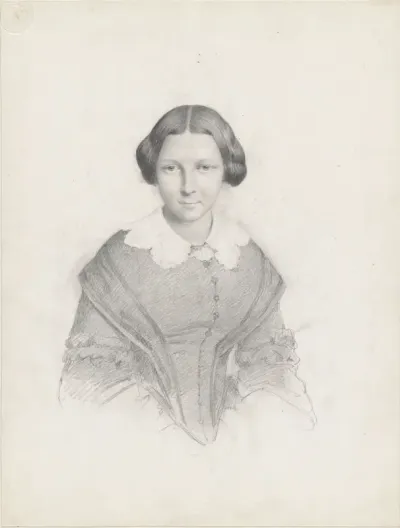 Portret van een jonge vrouw, van voren