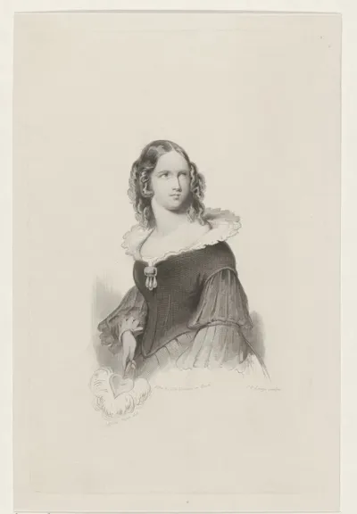 Portret van een jongedame met waaier