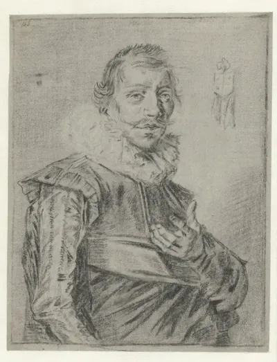 Portret van een jongeman met de hand vooruitgestoken