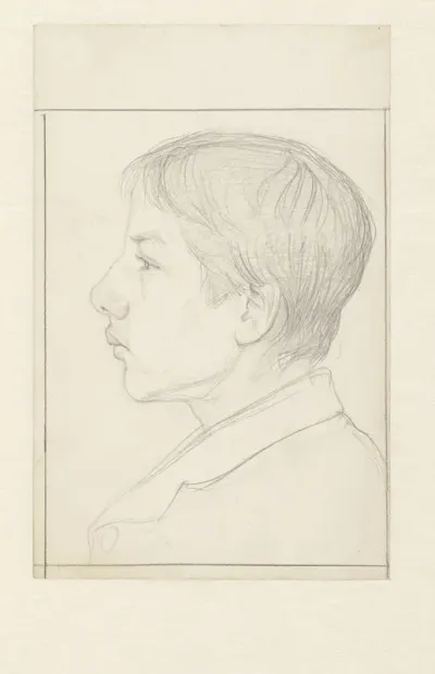 Portret van een jongen, naar links