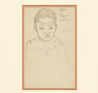 Portret van een jongetje in Tahiti