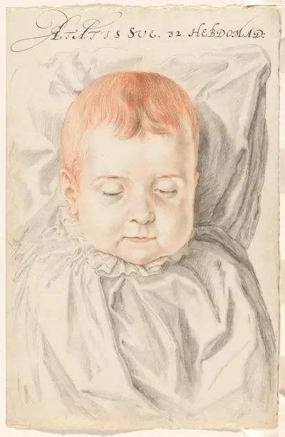 Portret van een kind, 32 weken oud
