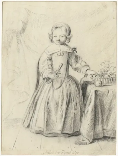 Portret van een kind in een interieur