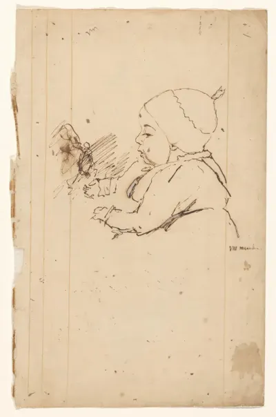 Portret van een kind van acht maanden.