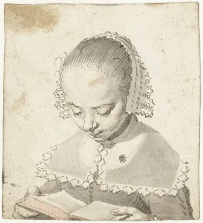 Portret van een lezend meisje