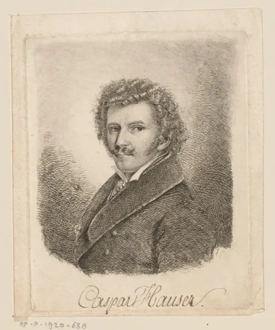 Portret van een man, aangeduid als Caspar Hauser