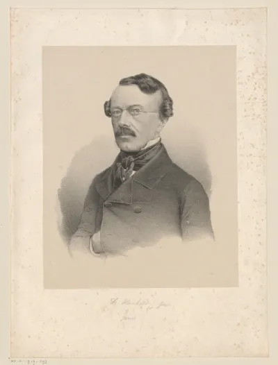 Portret van een man, aangeduid als Dr. Haubold