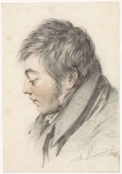 Portret van een man, en profil naar links