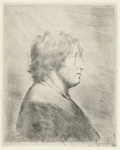 Portret van een man, en profil naar rechts
