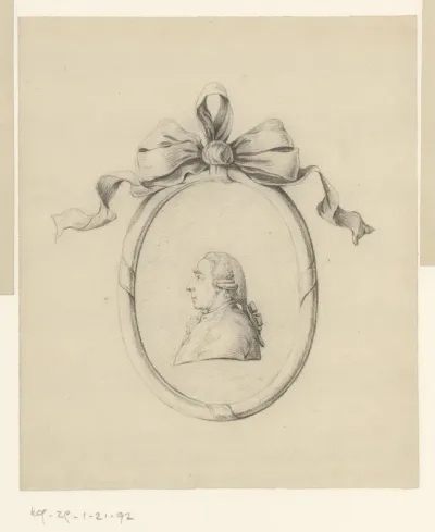 Portret van een man in een medaillon, mogelijk de vader van Jean Bernard