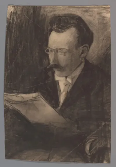 Portret van een man, lezend