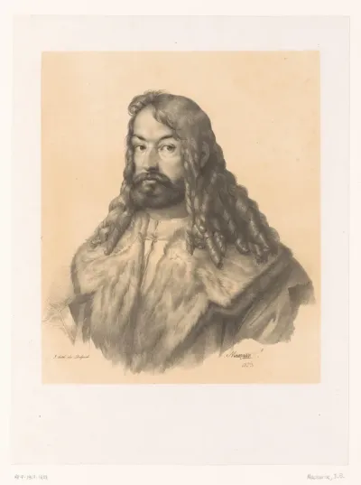 Portret van een man met baard, mogelijk een schilder