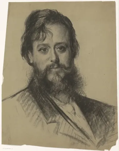 Portret van een man met baard, van voren