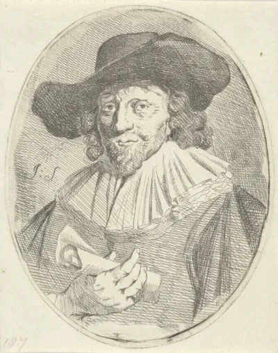 Portret van een man met document in de hand