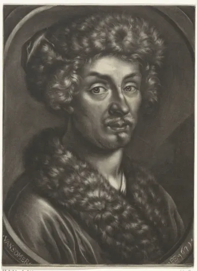 Portret van een man met een bontmuts