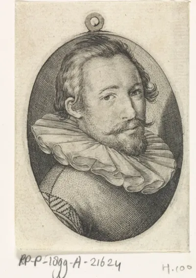 Portret van een man met een geplooide kraag