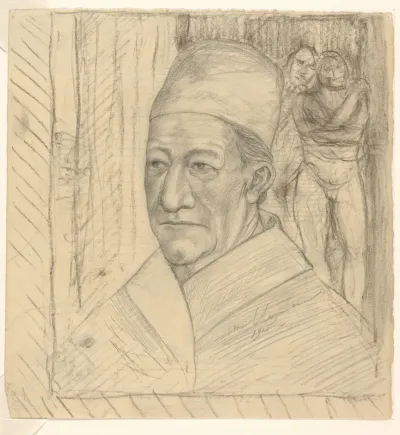 Portret van een man met hoofddeksel