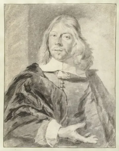 Portret van een man, mogelijk de schilder Philips Wouwerman (1619-1668)