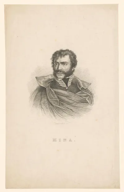 Portret van een man, mogelijk Francisco Javier Mina of Francisco Espoz y Mina
